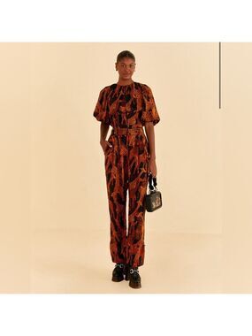 Farm Rio Black Giraffes Pants